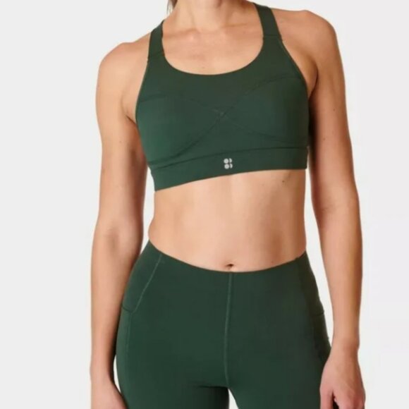 Sweaty Betty Power Medium Support Sports Bra Trek Green Size L - Picture 4 of 10